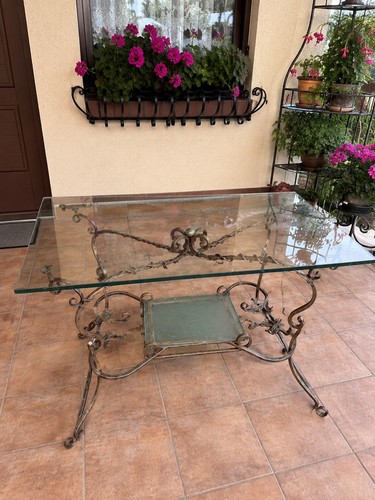 Handgeschmiedeter gartentisch - handgeschmiedeter,